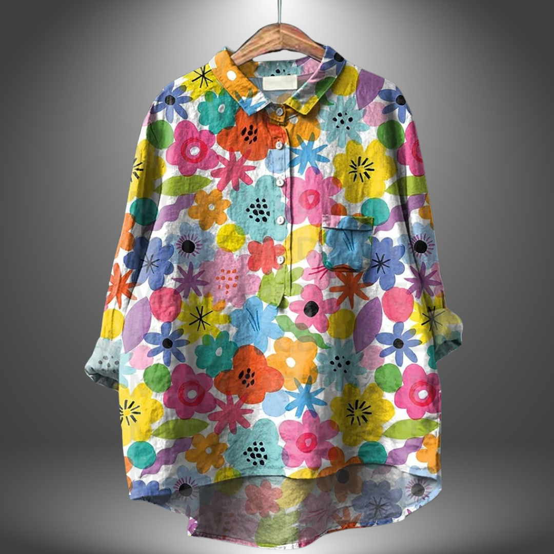 MIRIAM | Bluză Florală Premium, Lucrată Manual