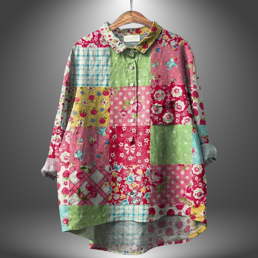 MIRIAM | Bluză Florală Premium, Lucrată Manual
