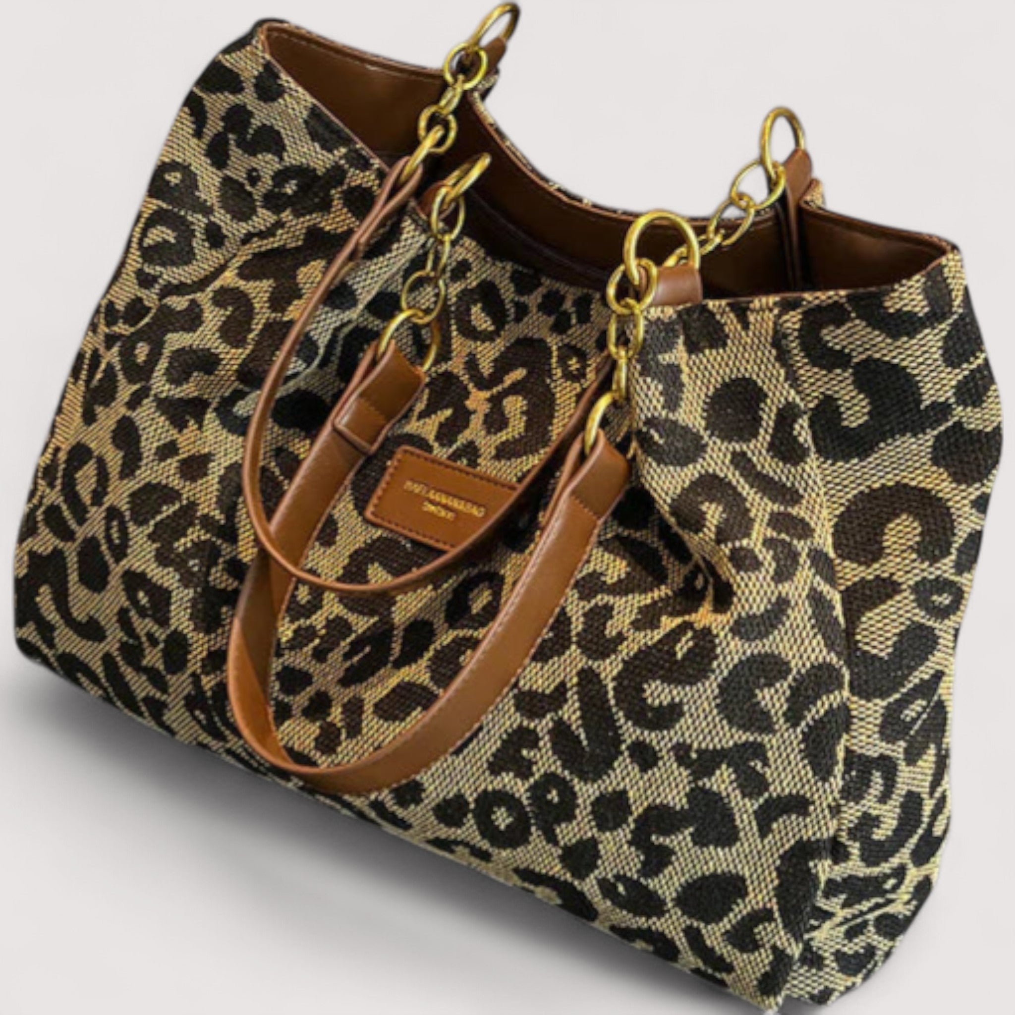 EDISONA | Geantă de cumpărături cu model de leopard