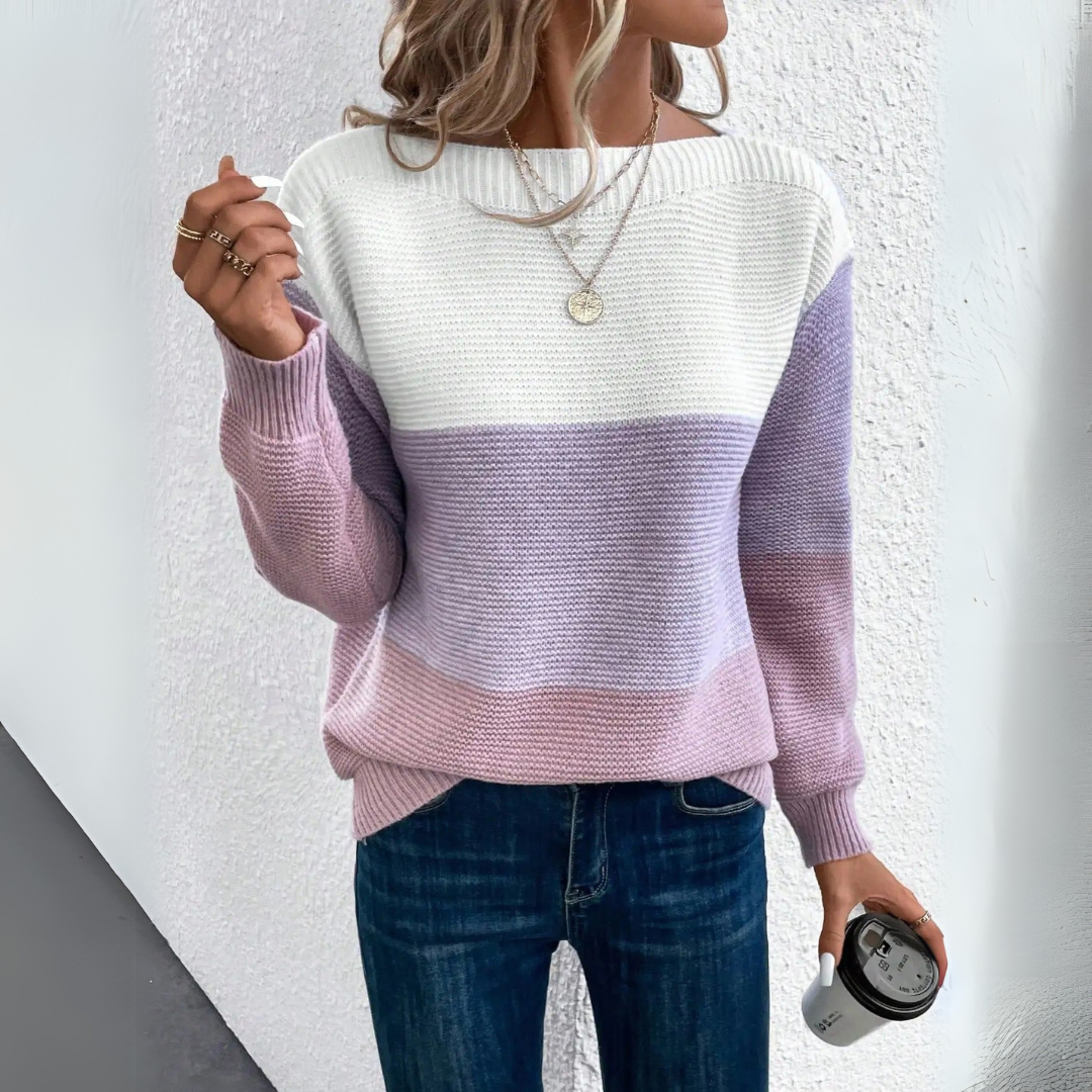 SARRA | Pulover elegant din patchwork
