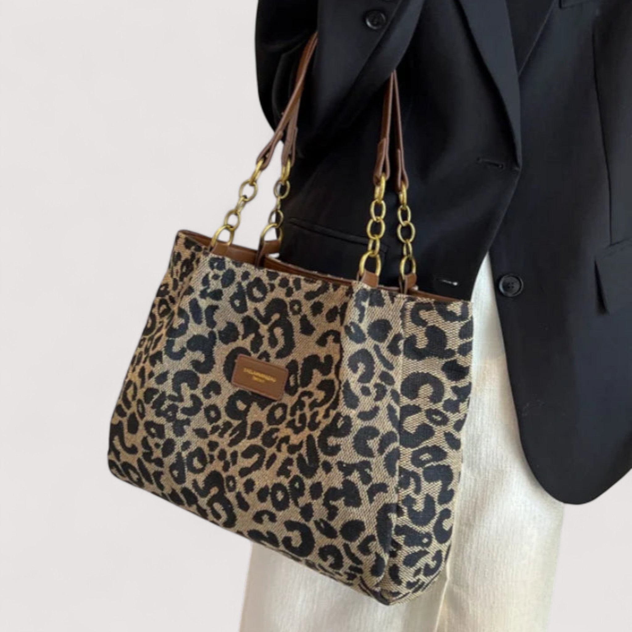 EDISONA | Geantă de cumpărături cu model de leopard