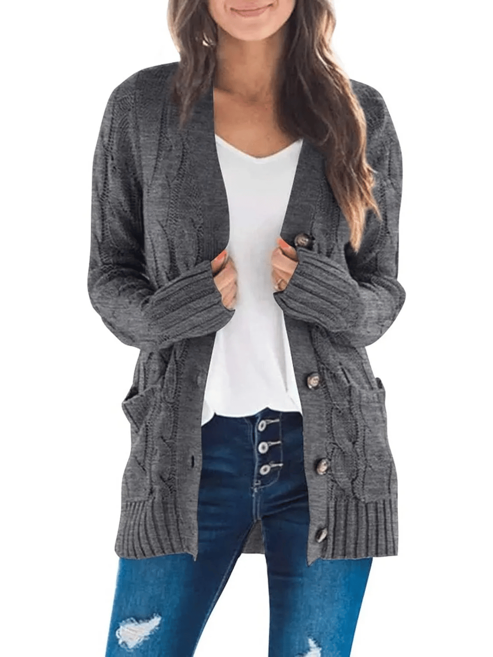 MARZENA | Cardigan confortabil cu împletituri