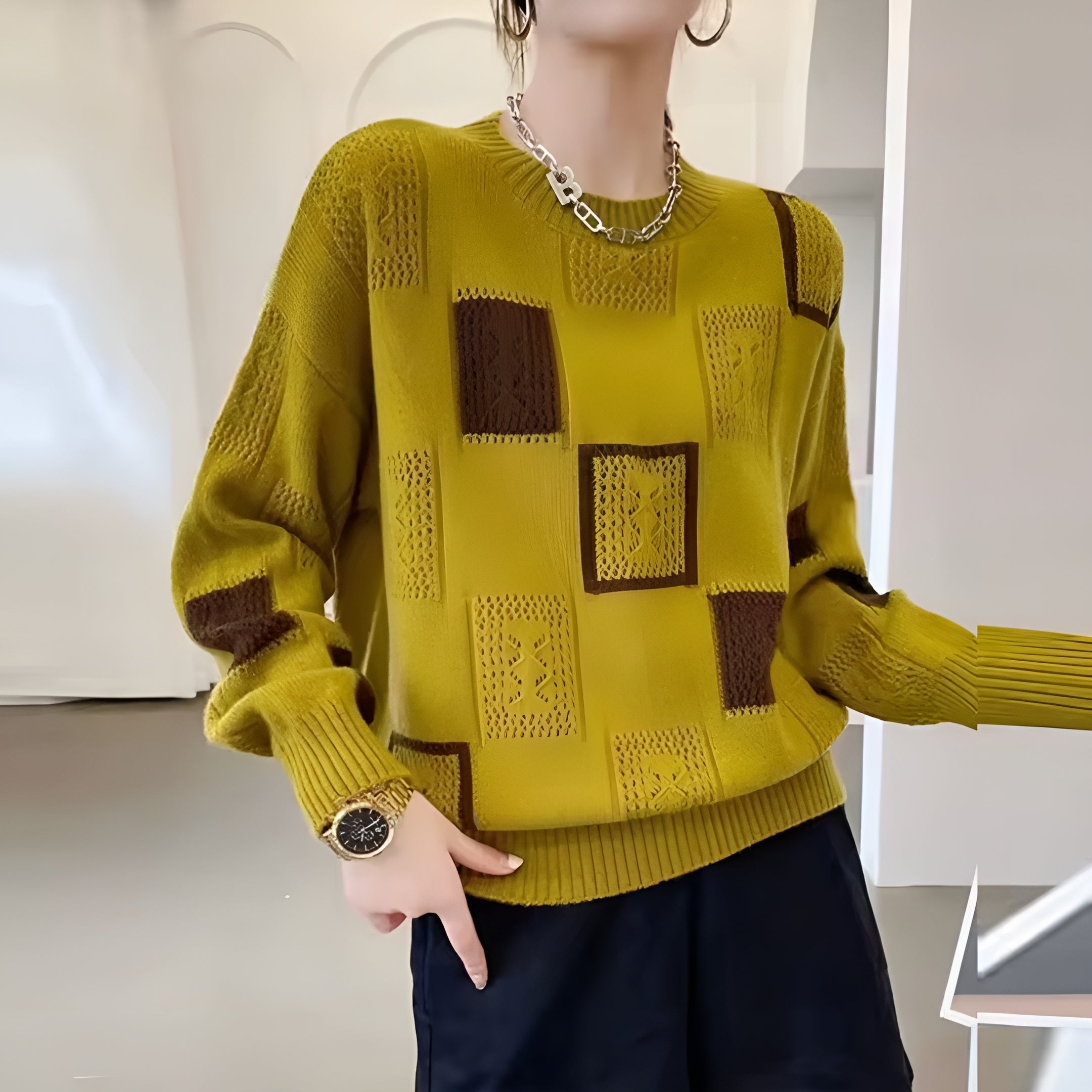 ALIDA | Pulover Włóknisty Damski Unikalny