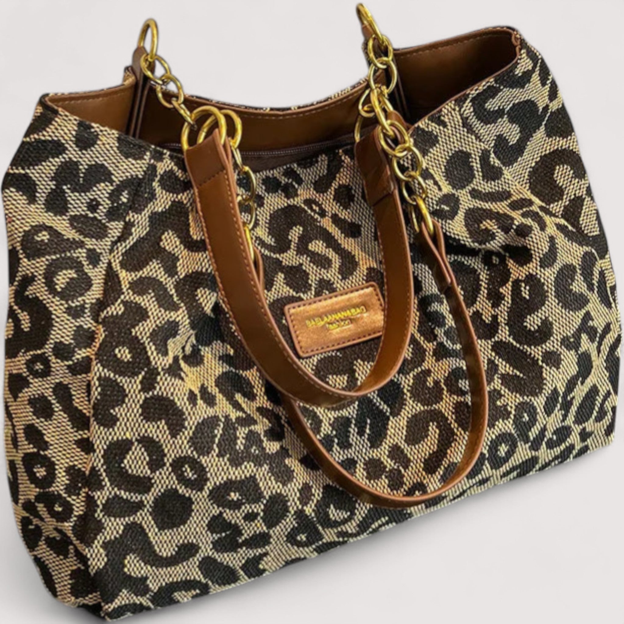 EDISONA | Geantă de cumpărături cu model de leopard