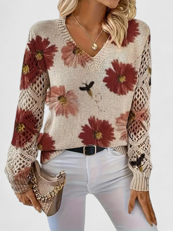 LIZA | Pulover elegant cu flori