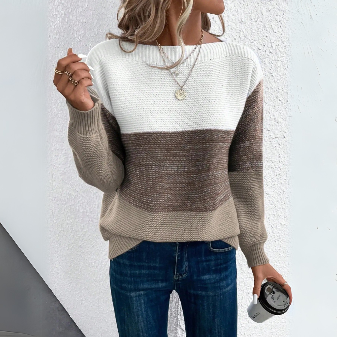 SARRA | Pulover elegant din patchwork