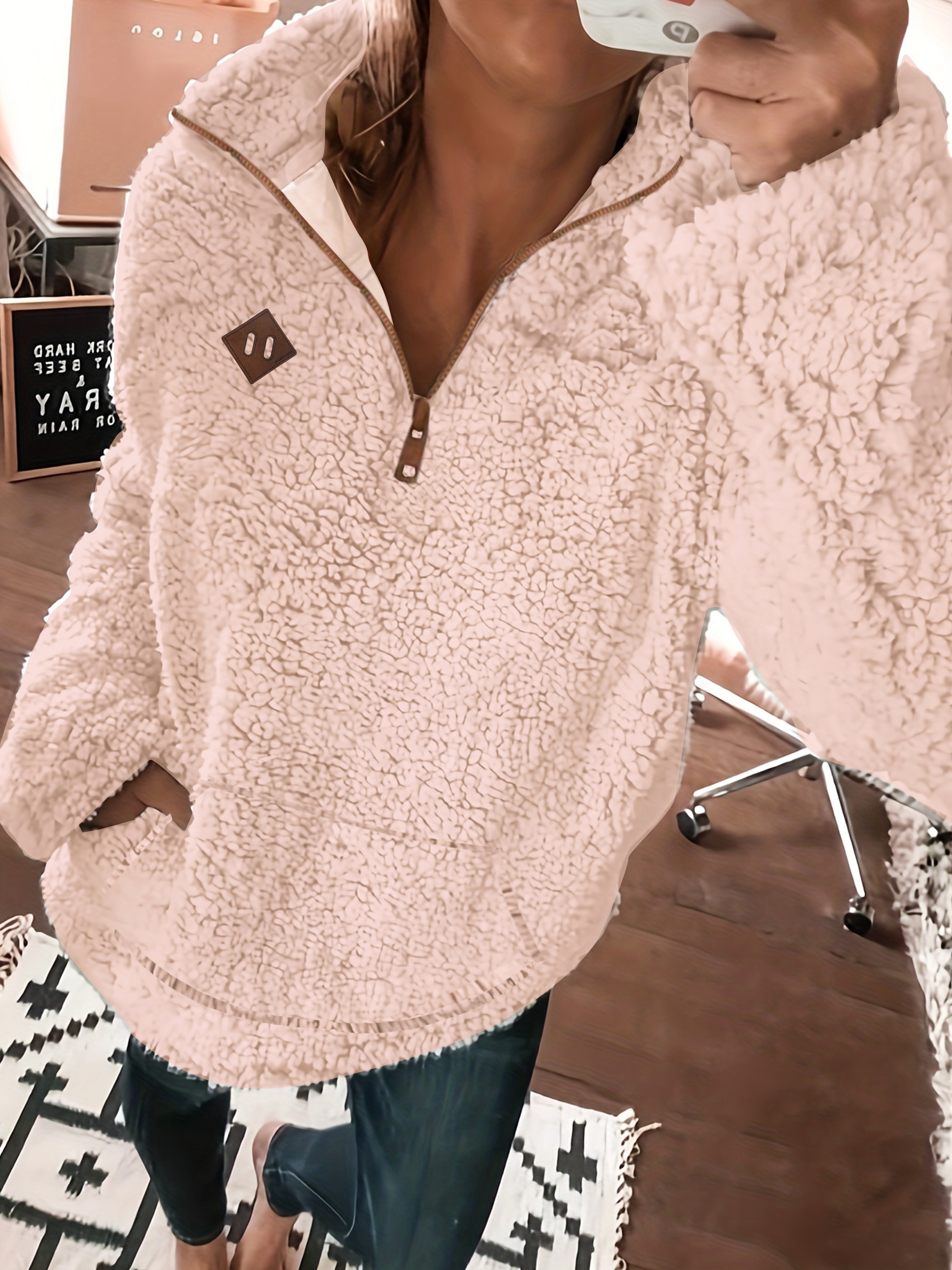 NOREEN | Pulover Teddy cu Fermuar