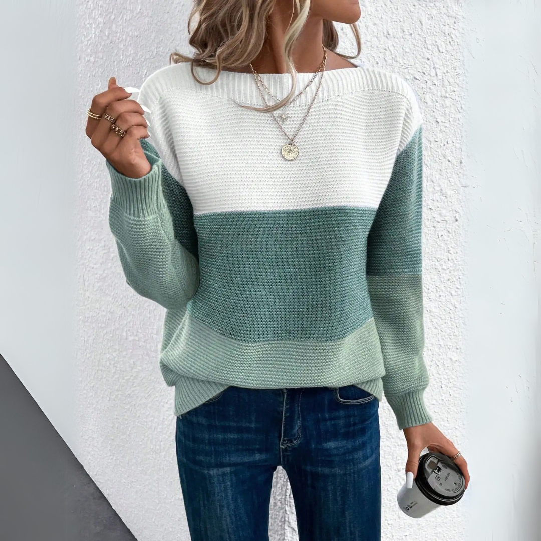 SARRA | Pulover elegant din patchwork