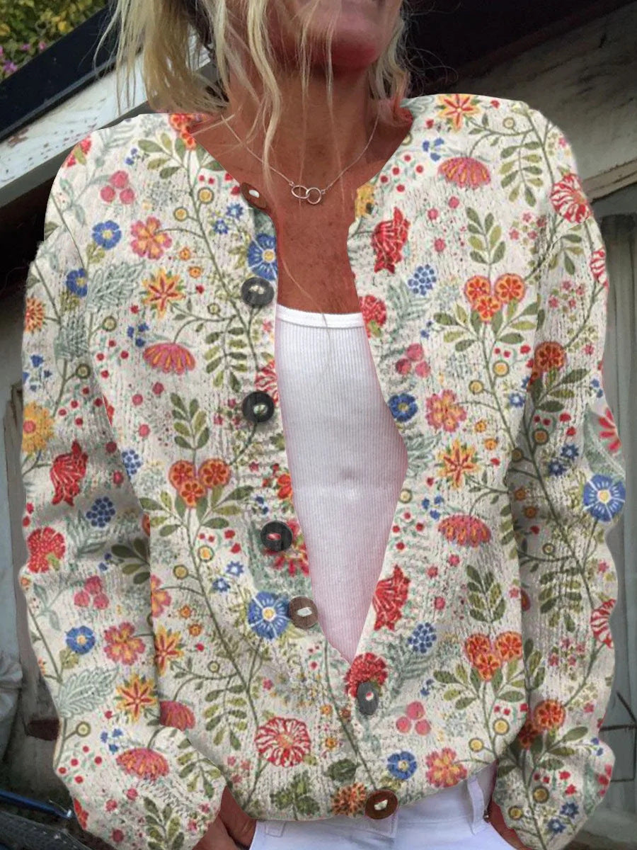 AMALIA | Pulover din tricot cu imprimeu