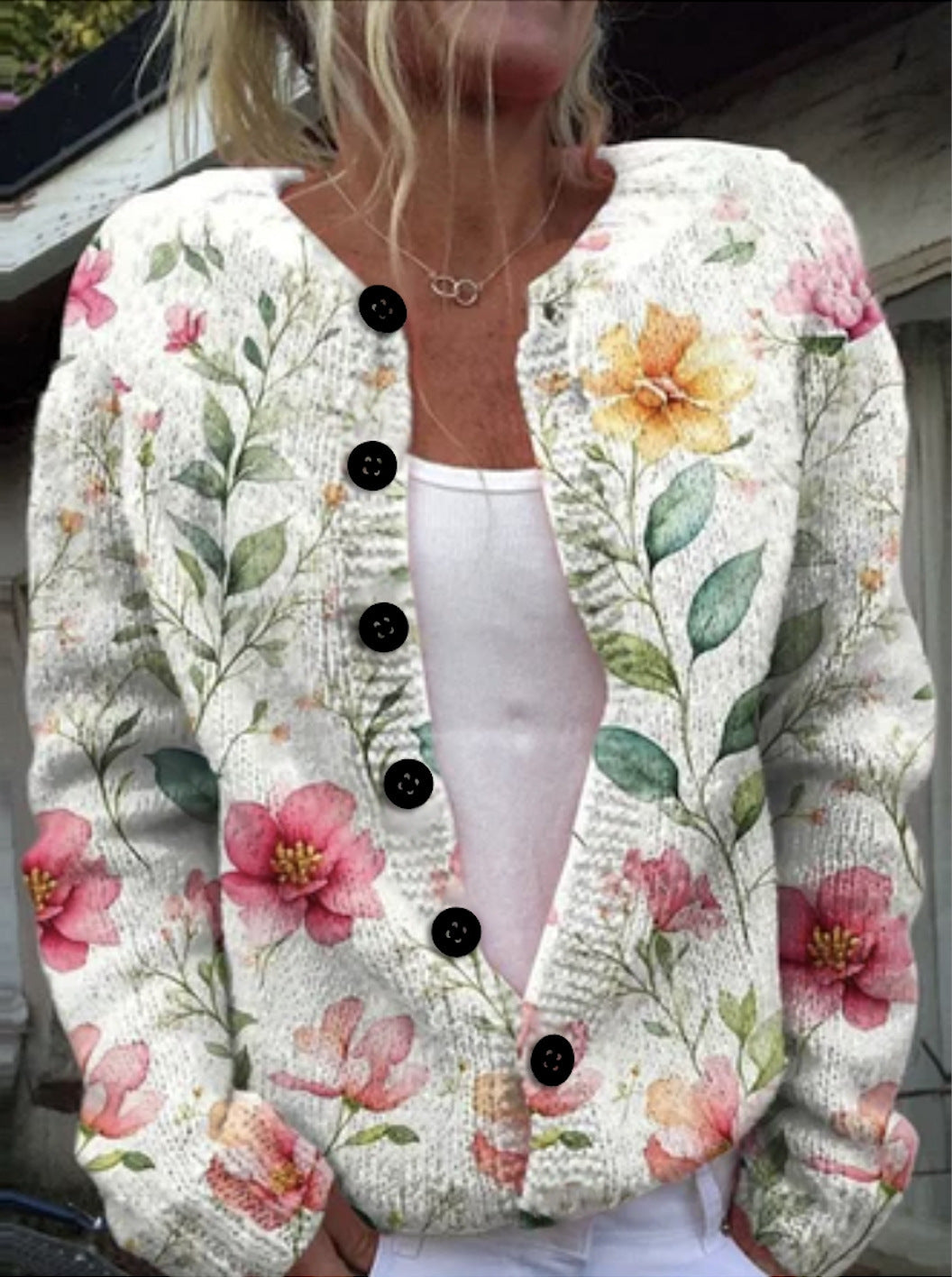 AMALIA | Pulover din tricot cu imprimeu
