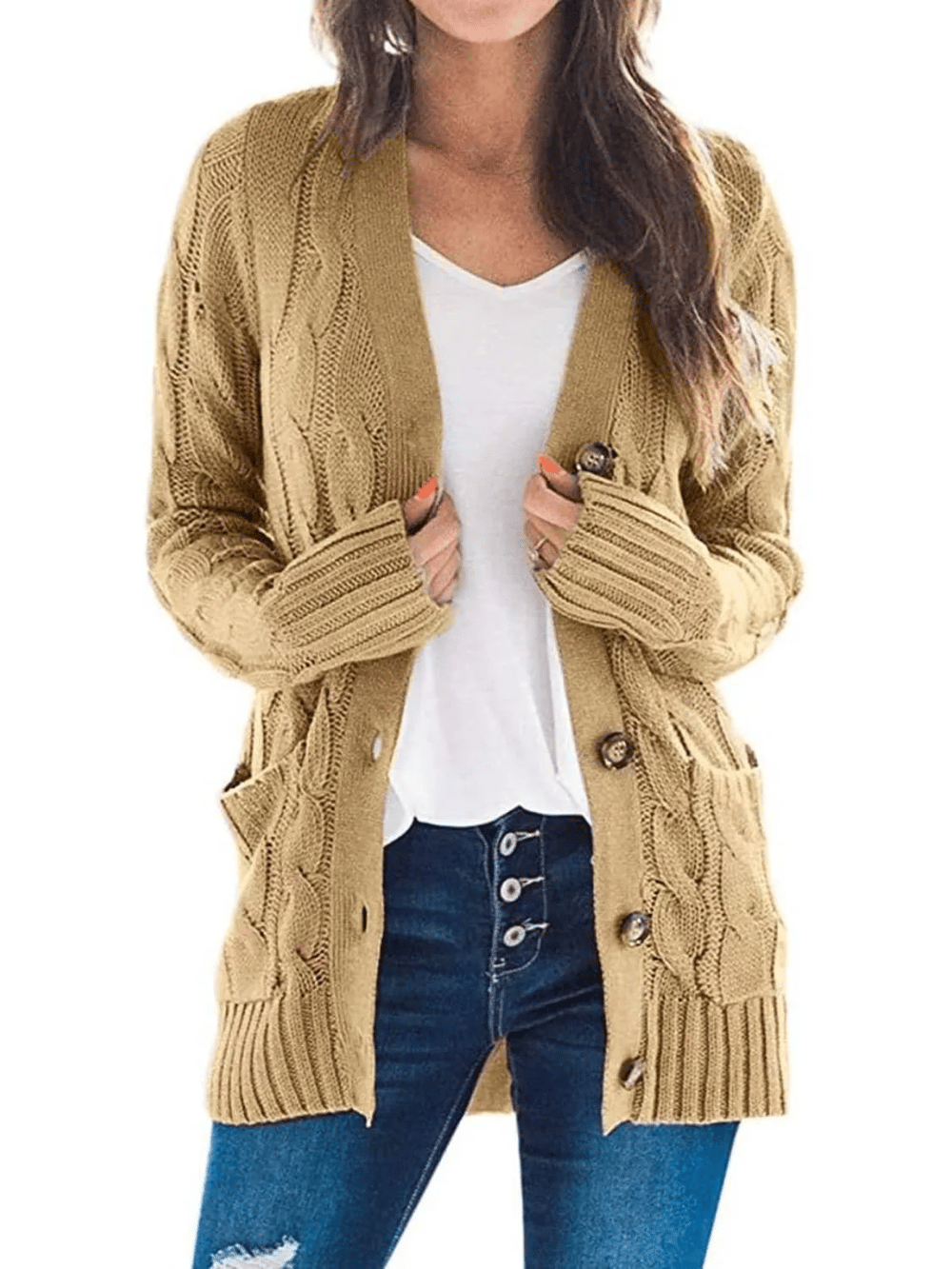 MARZENA | Cardigan confortabil cu împletituri