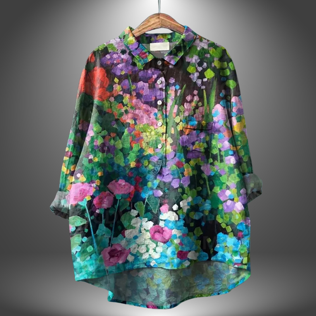 MIRIAM | Bluză Florală Premium, Lucrată Manual