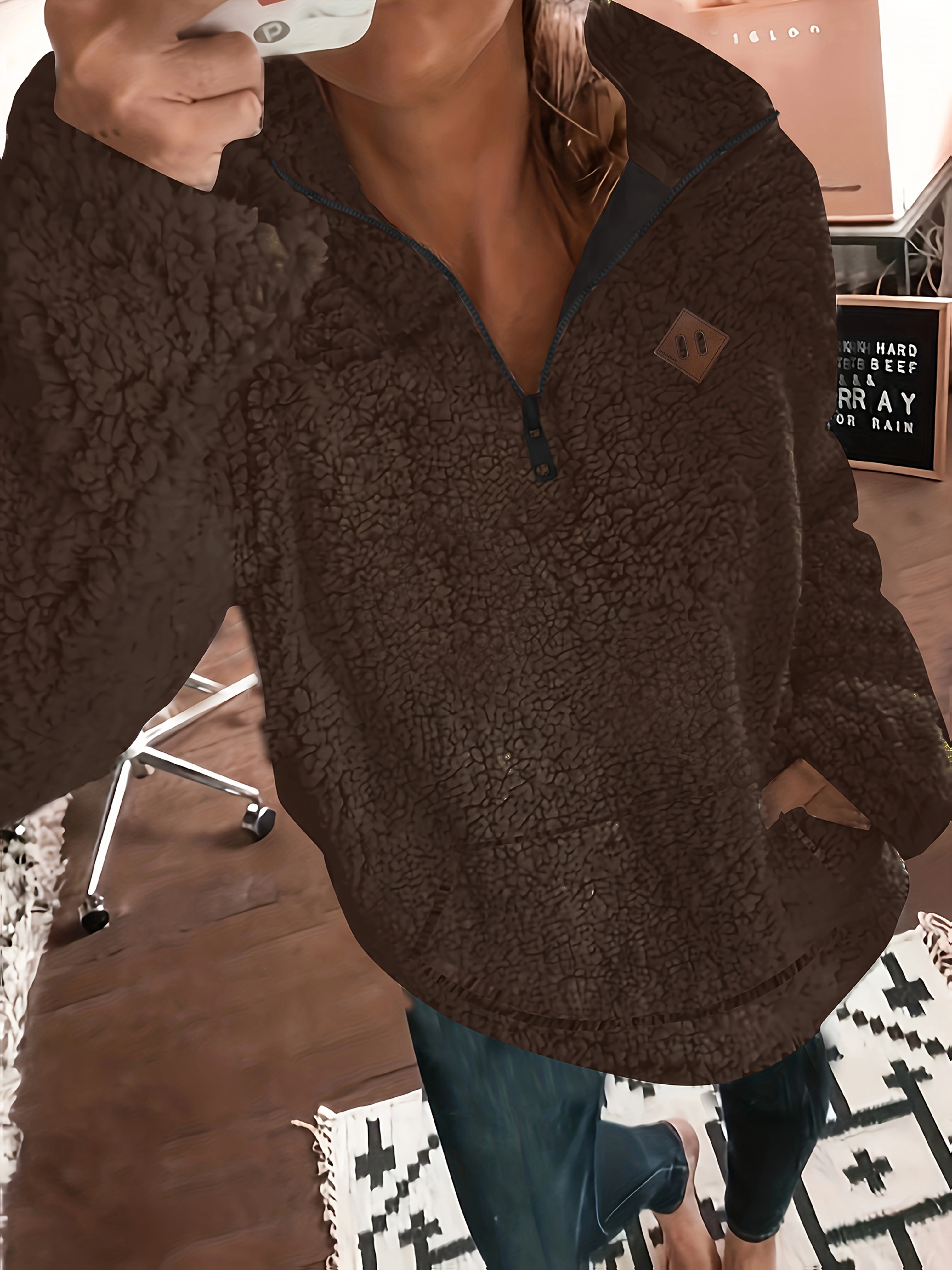 NOREEN | Pulover Teddy cu Fermuar