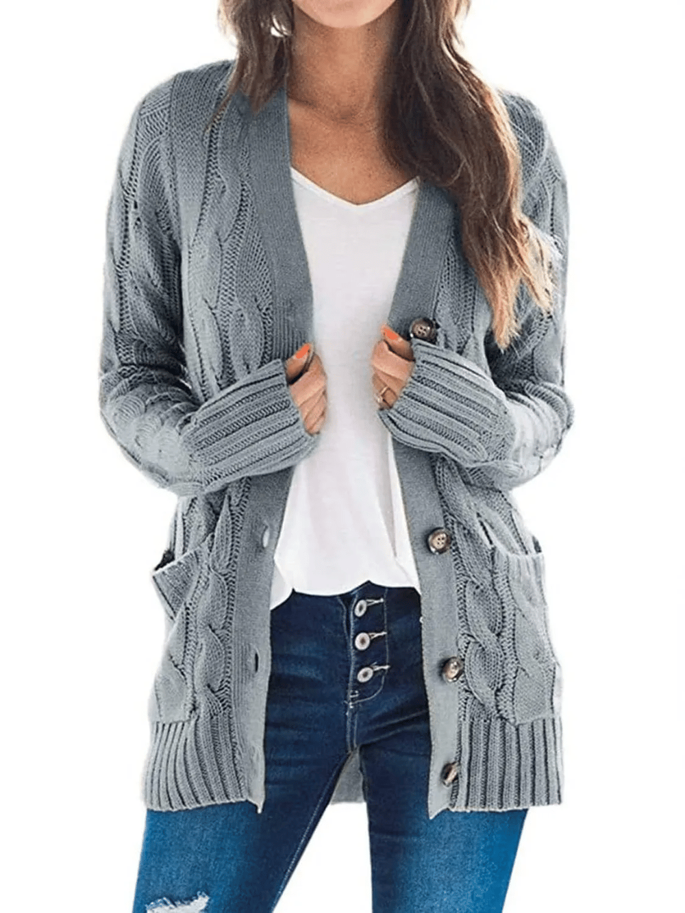 MARZENA | Cardigan confortabil cu împletituri