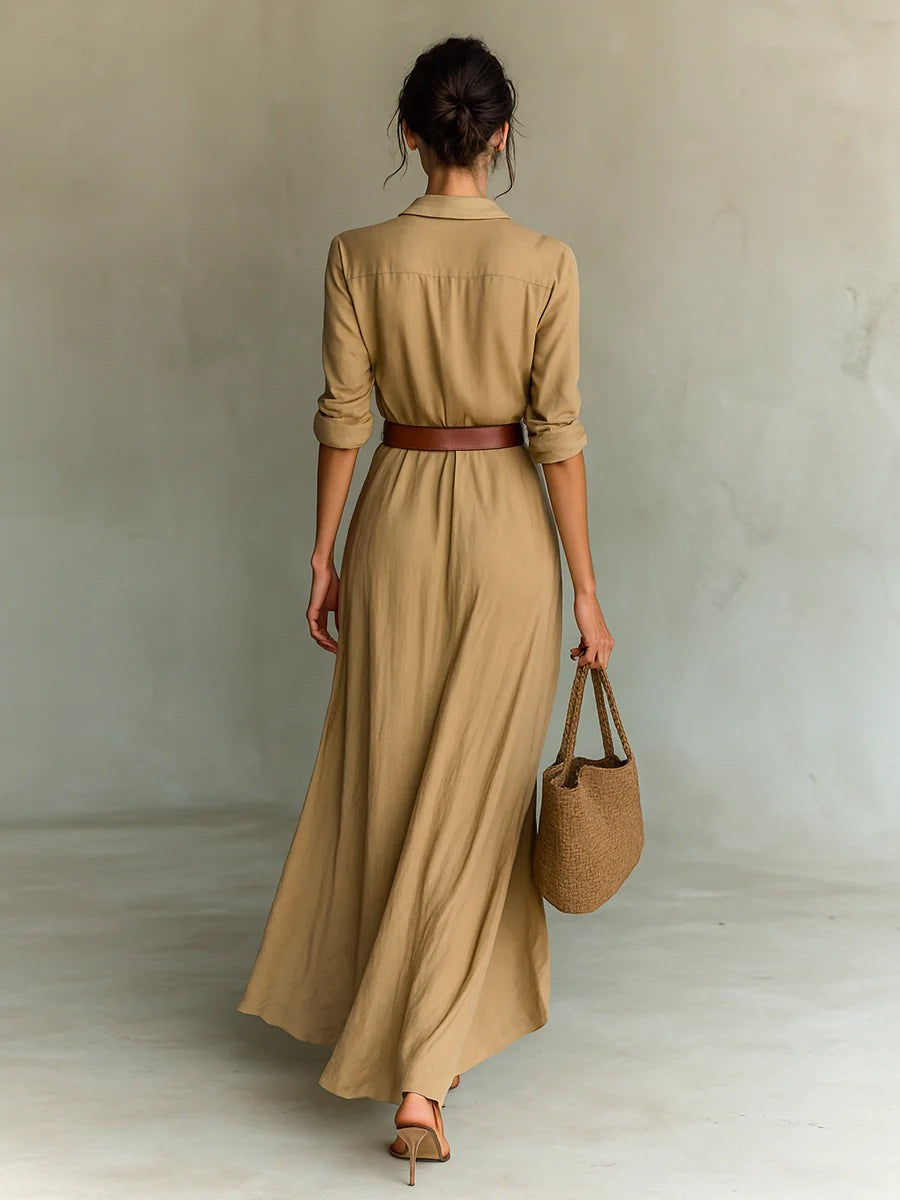 Runa | Rochie lungă personalizată cu mâneci lungi