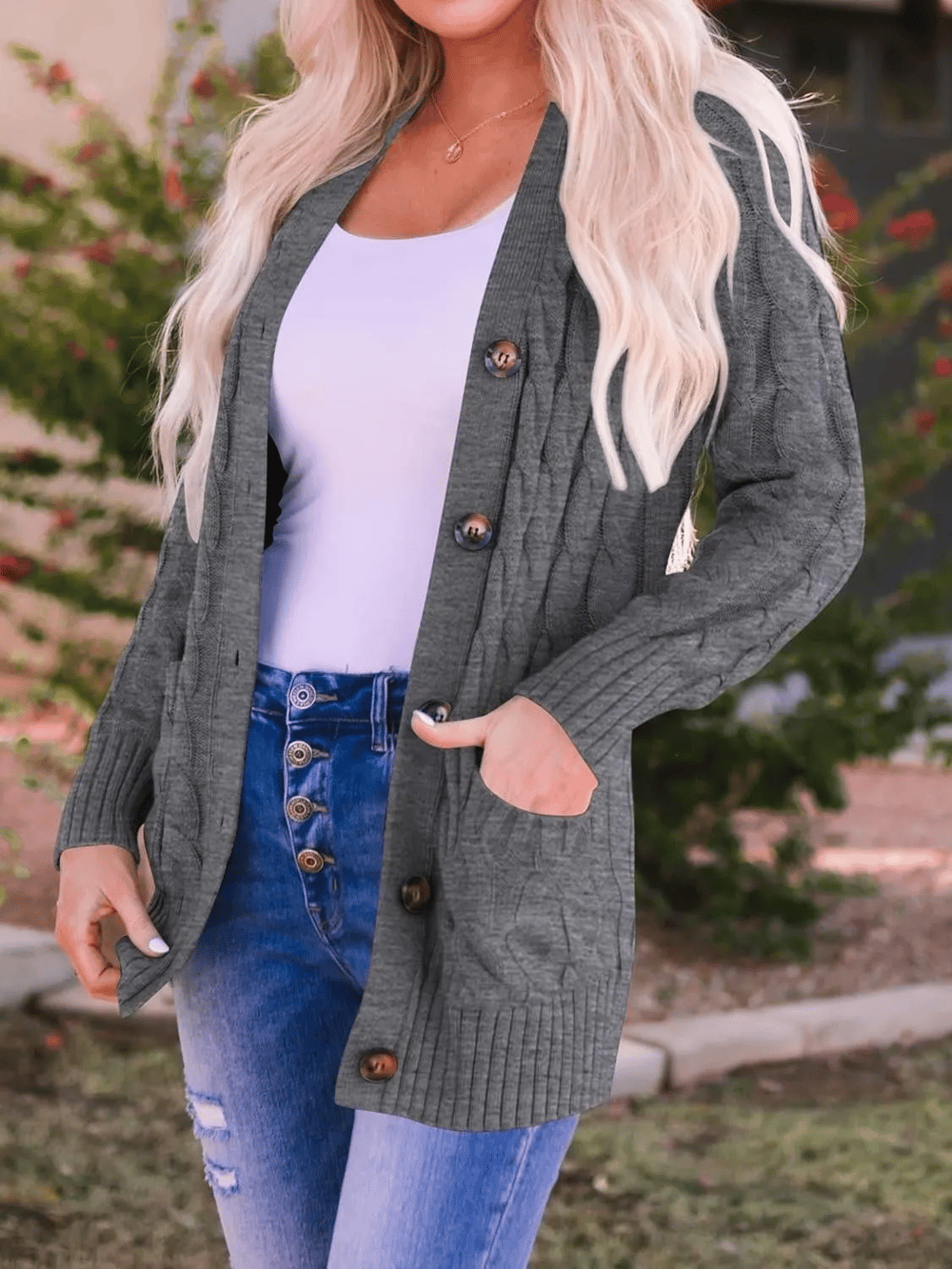 MARZENA | Cardigan confortabil cu împletituri