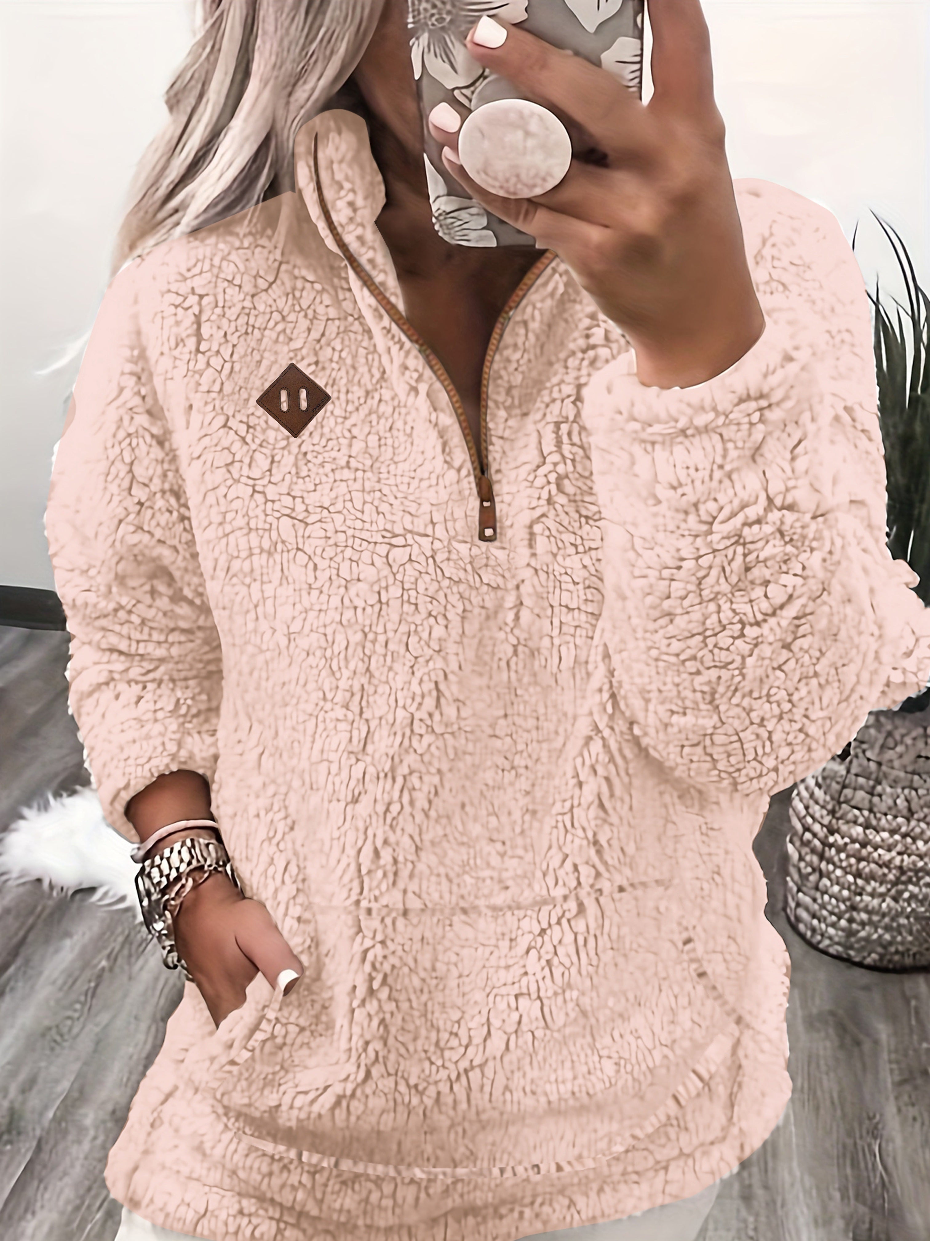 NOREEN | Pulover Teddy cu Fermuar