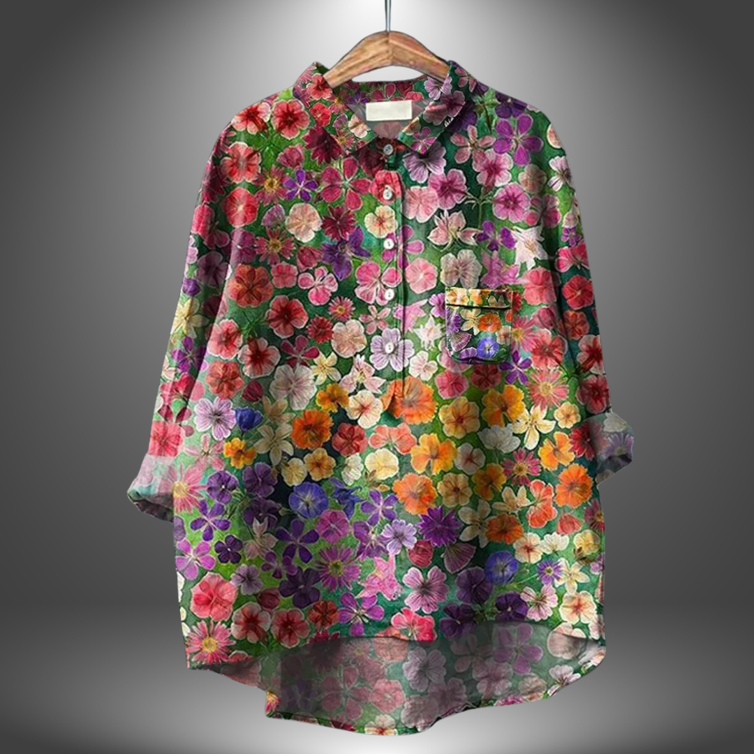 MIRIAM | Bluză Florală Premium, Lucrată Manual