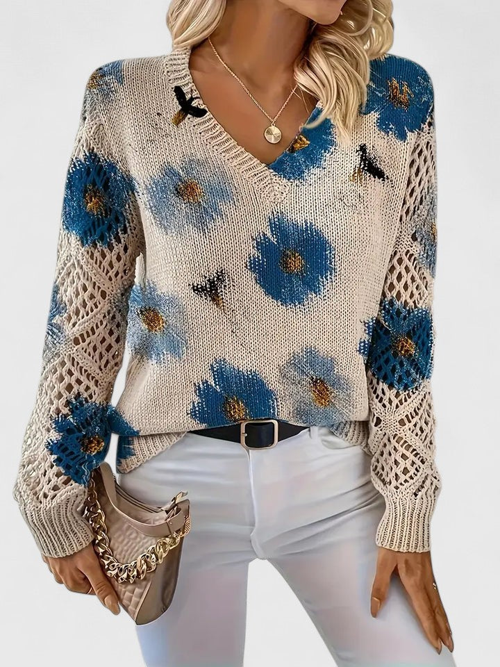 LIZA | Pulover elegant cu flori