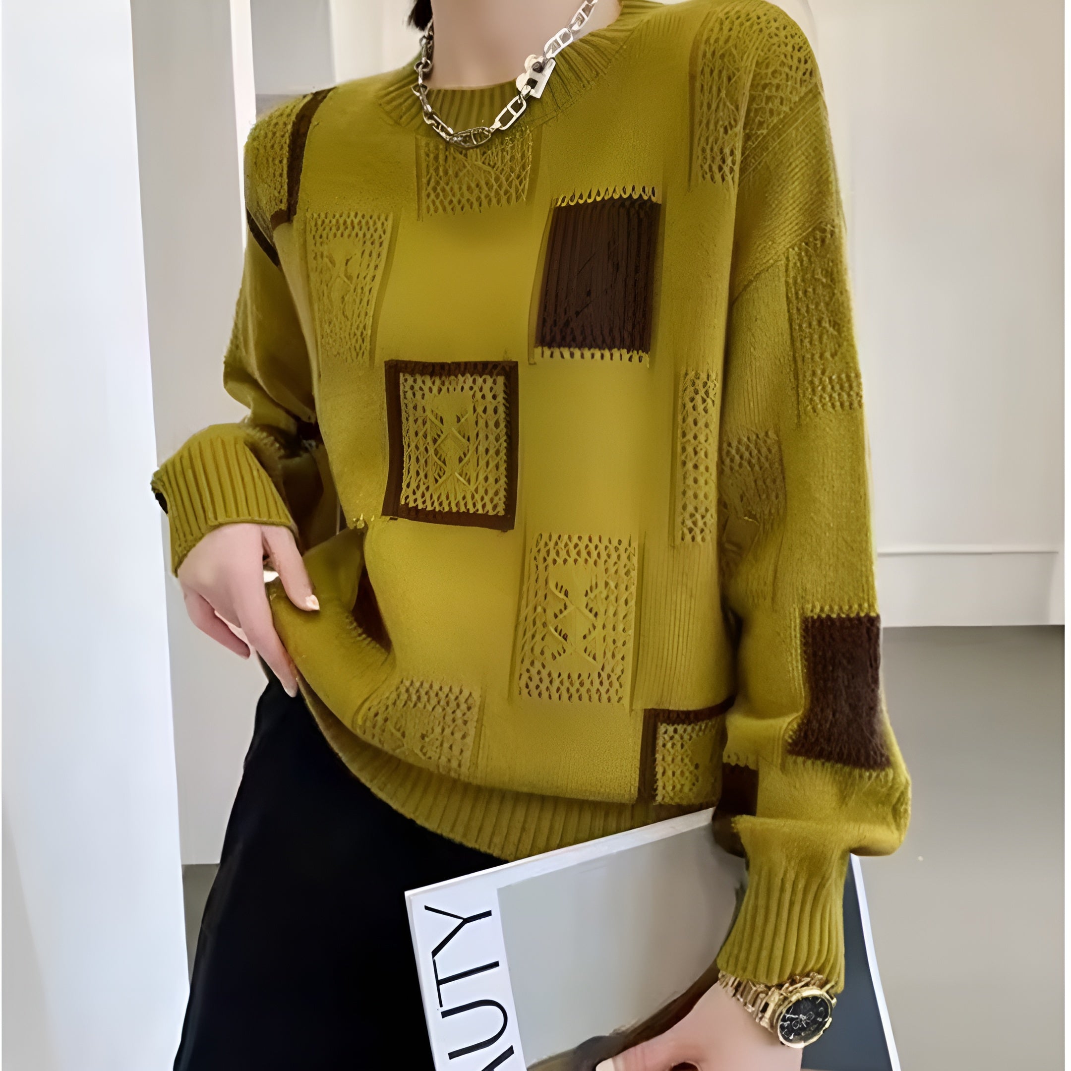 ALIDA | Pulover Włóknisty Damski Unikalny