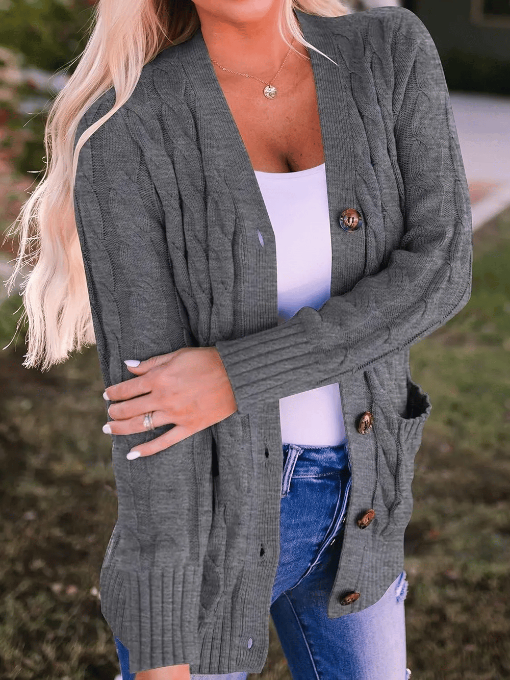 MARZENA | Cardigan confortabil cu împletituri