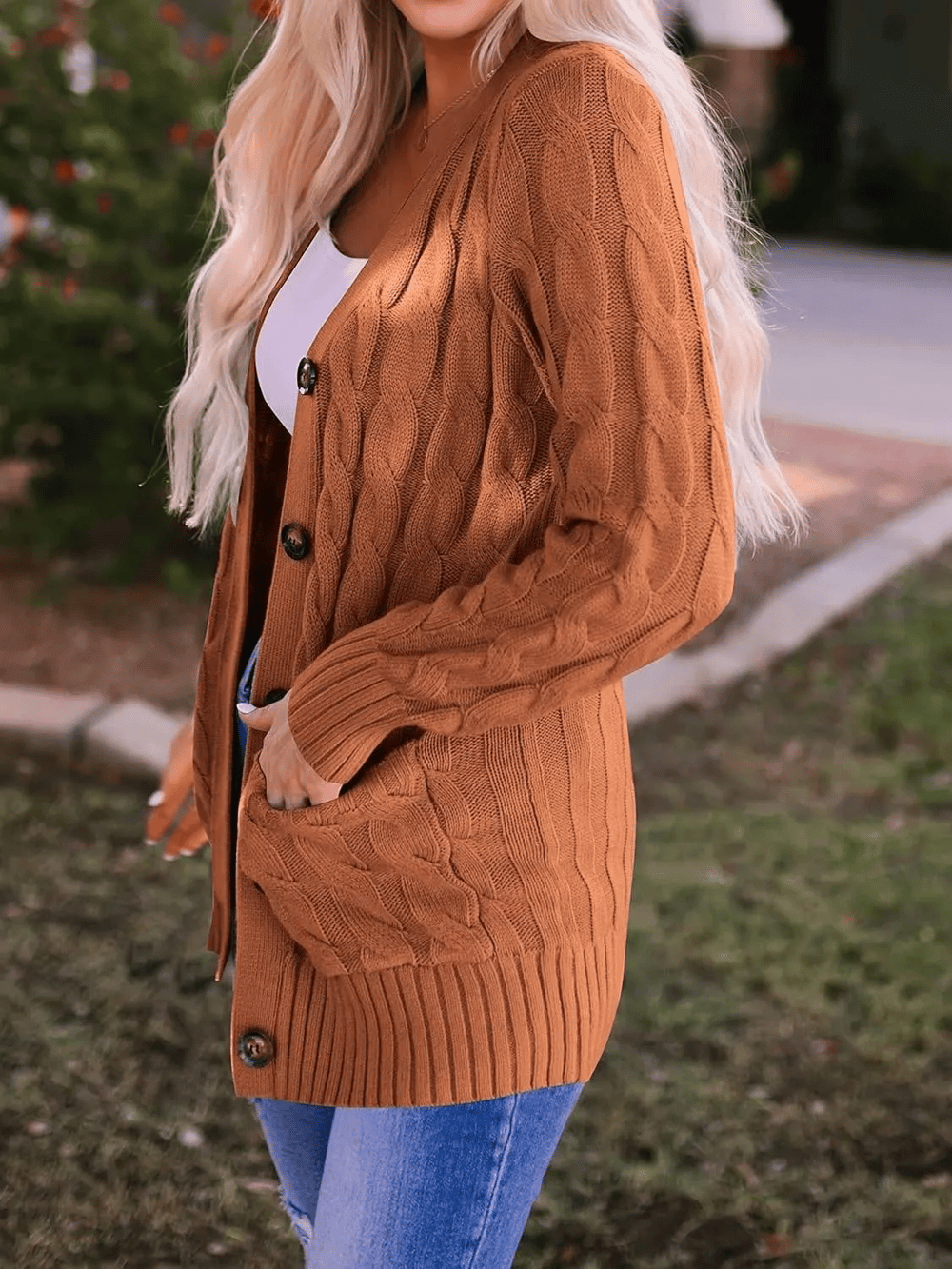 MARZENA | Cardigan confortabil cu împletituri