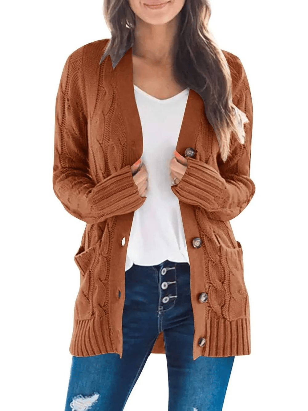 MARZENA | Cardigan confortabil cu împletituri