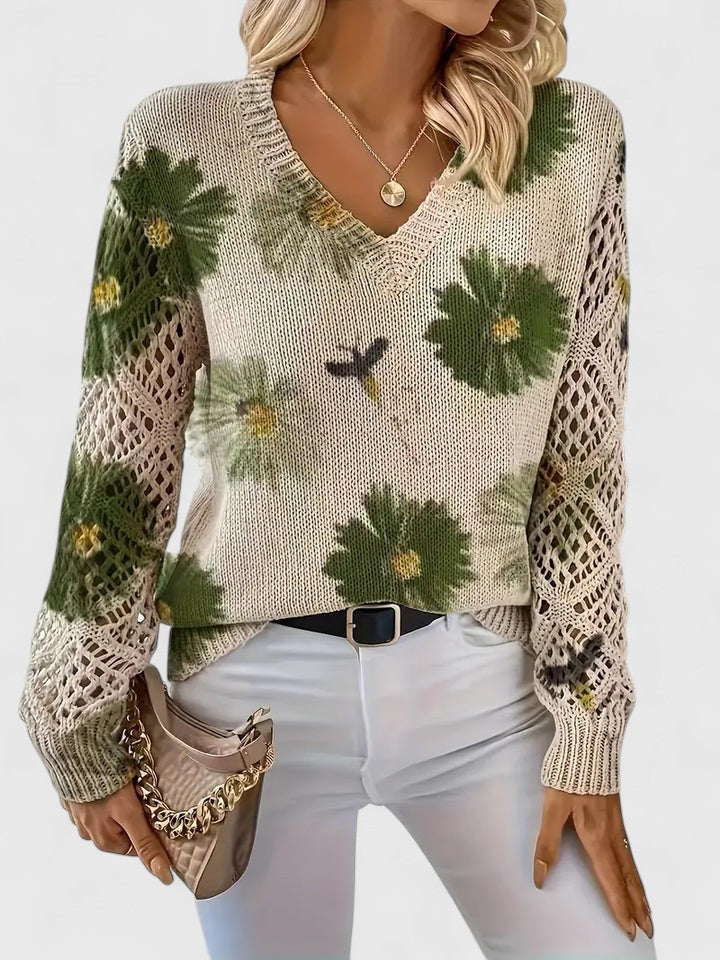 LIZA | Pulover elegant cu flori
